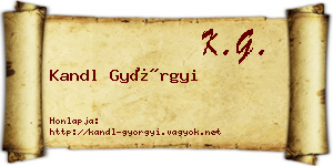 Kandl Györgyi névjegykártya